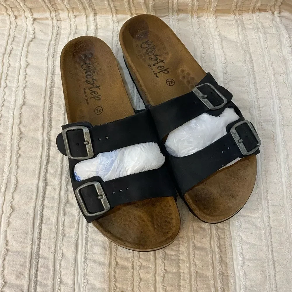 BioStep Leather Sandals Women Size 7.5